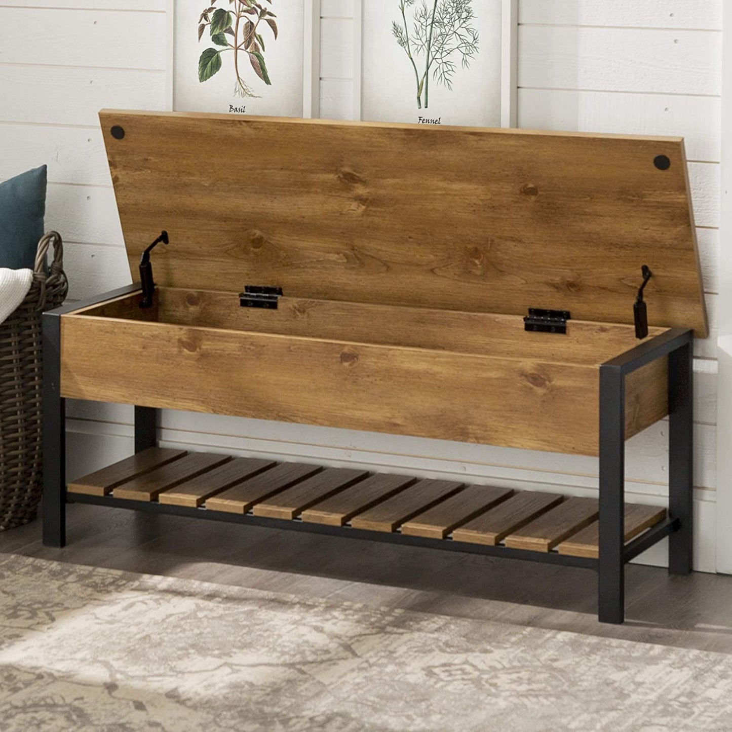 Benches: Lift Top Entry Bench with Bottom Rack