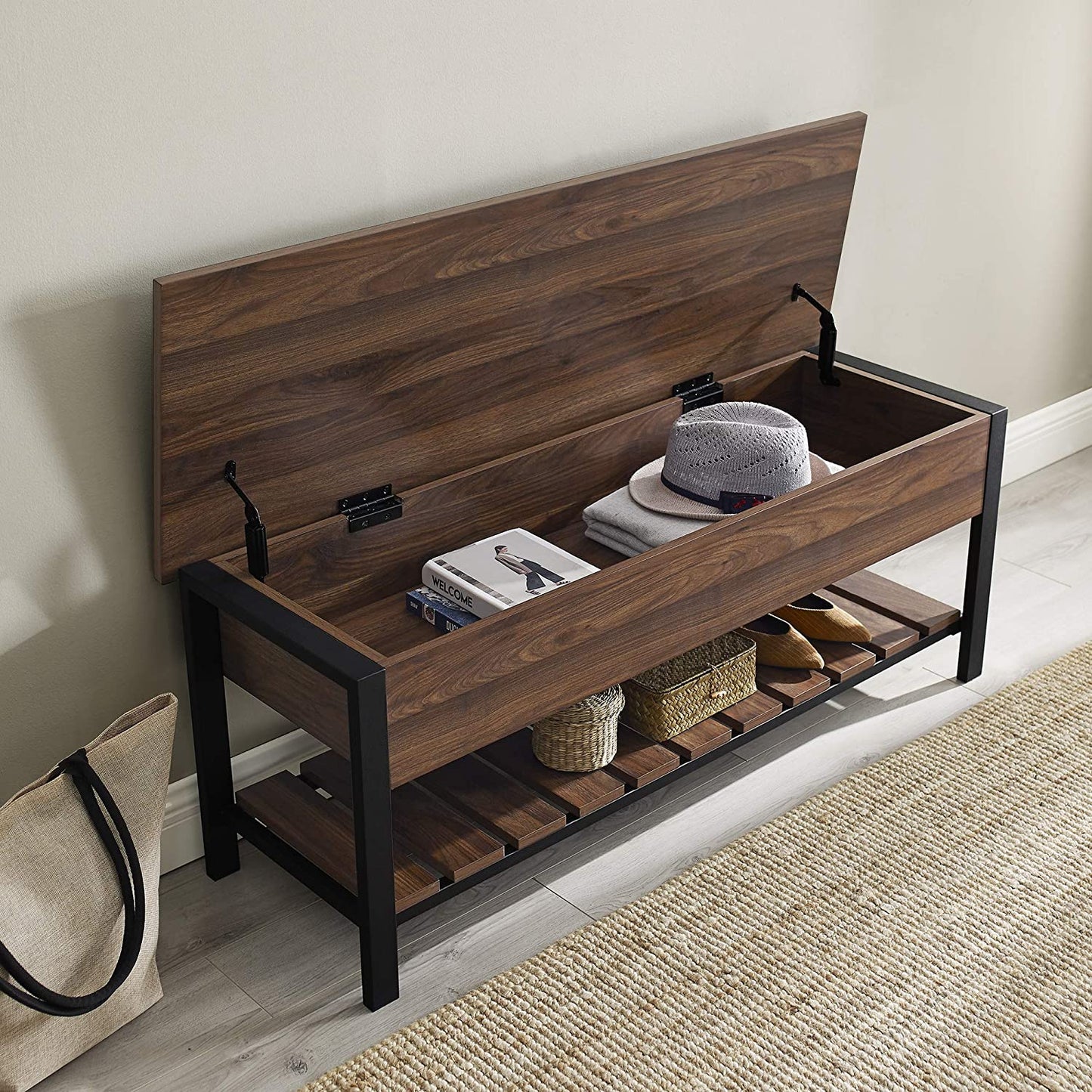 Benches: Lift Top Entry Bench with Bottom Rack