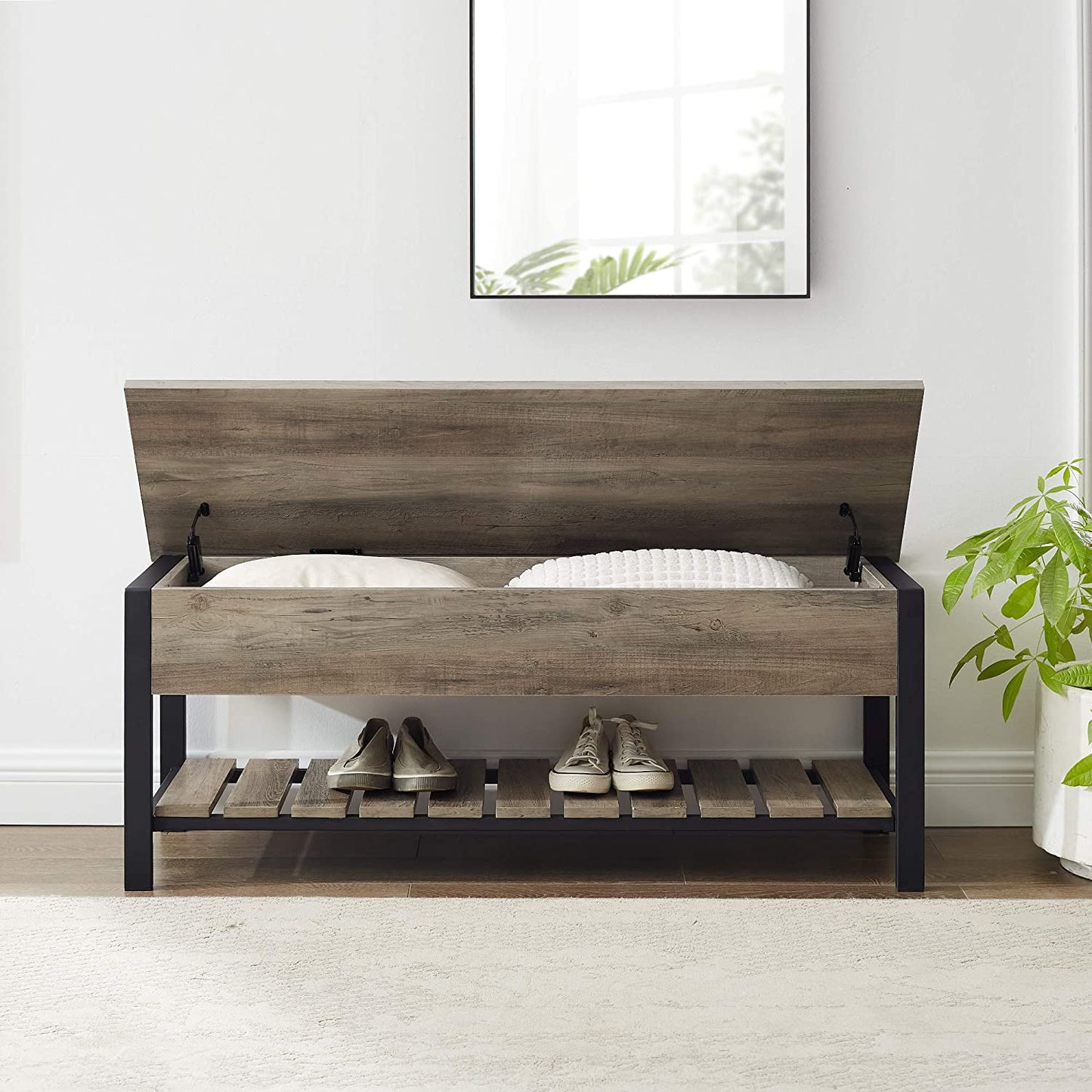 Benches: Lift Top Entry Bench with Bottom Rack