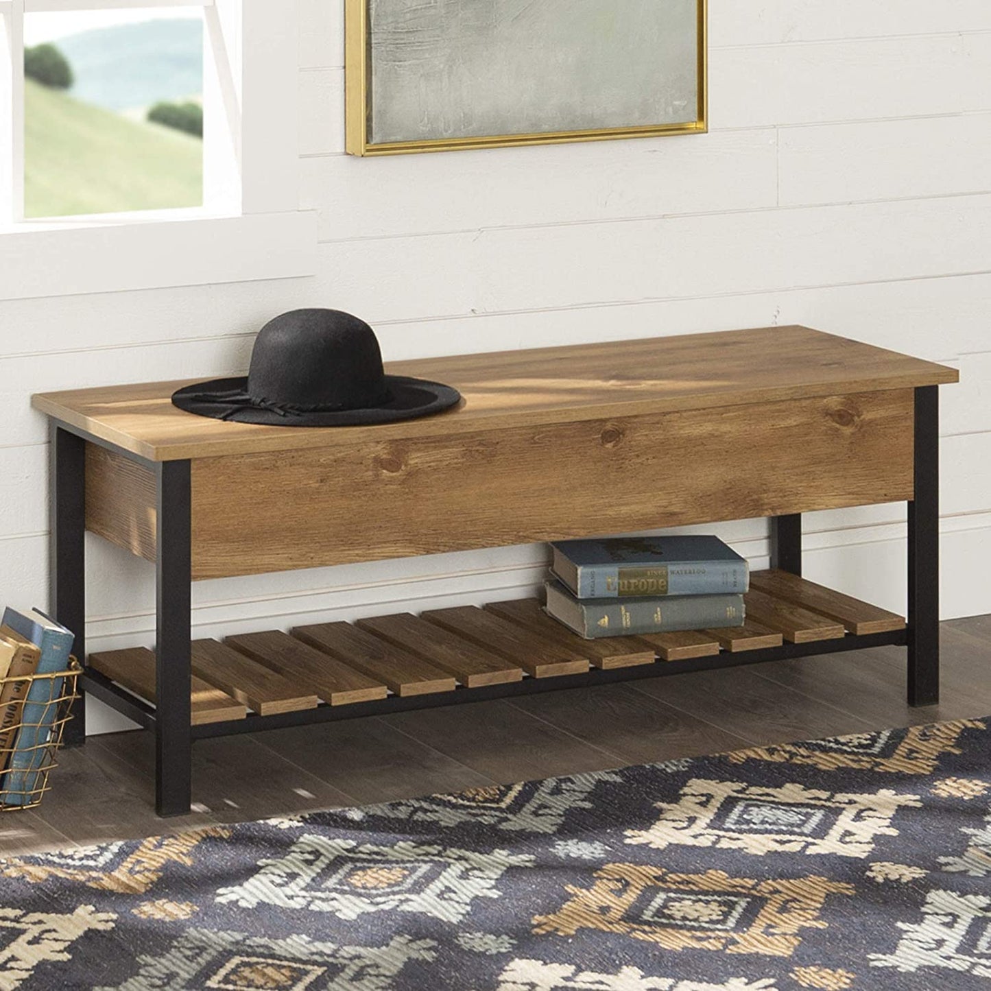 Benches: Lift Top Entry Bench with Bottom Rack