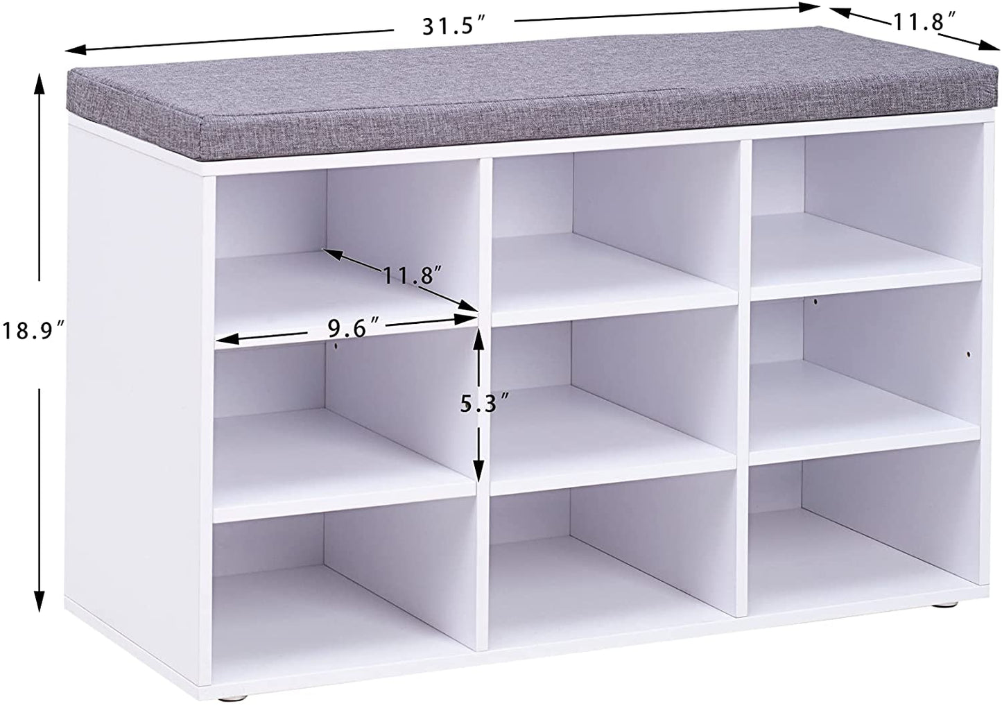 Benches Multifunctional Shoe Organizer Bench for Entryway, Mudroom, Hallway, Closet and Garage, White