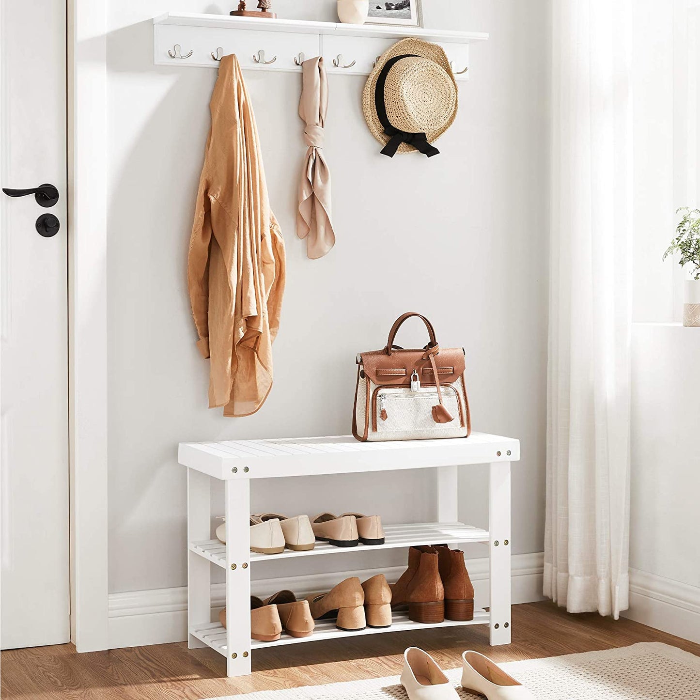 Benches : Shoe Rack Bench,3-Tier Bamboo Shoe Organizer,Storage Shelf Holds