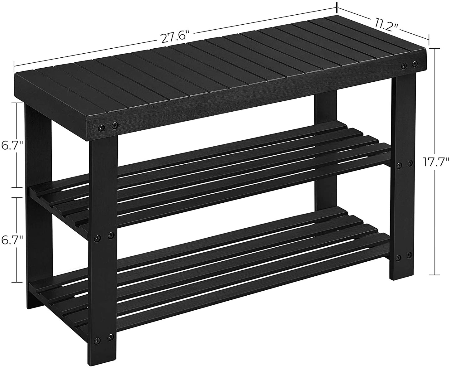 Benches : Shoe Rack Bench,3-Tier Bamboo Shoe Organizer,Storage Shelf Holds