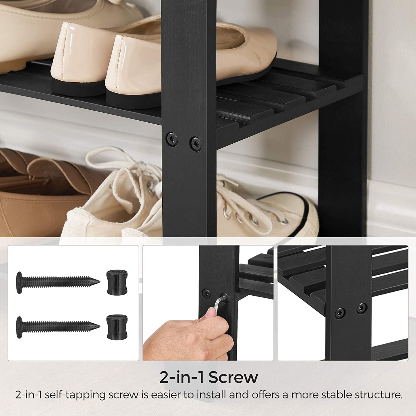 Benches : Shoe Rack Bench,3-Tier Bamboo Shoe Organizer,Storage Shelf Holds