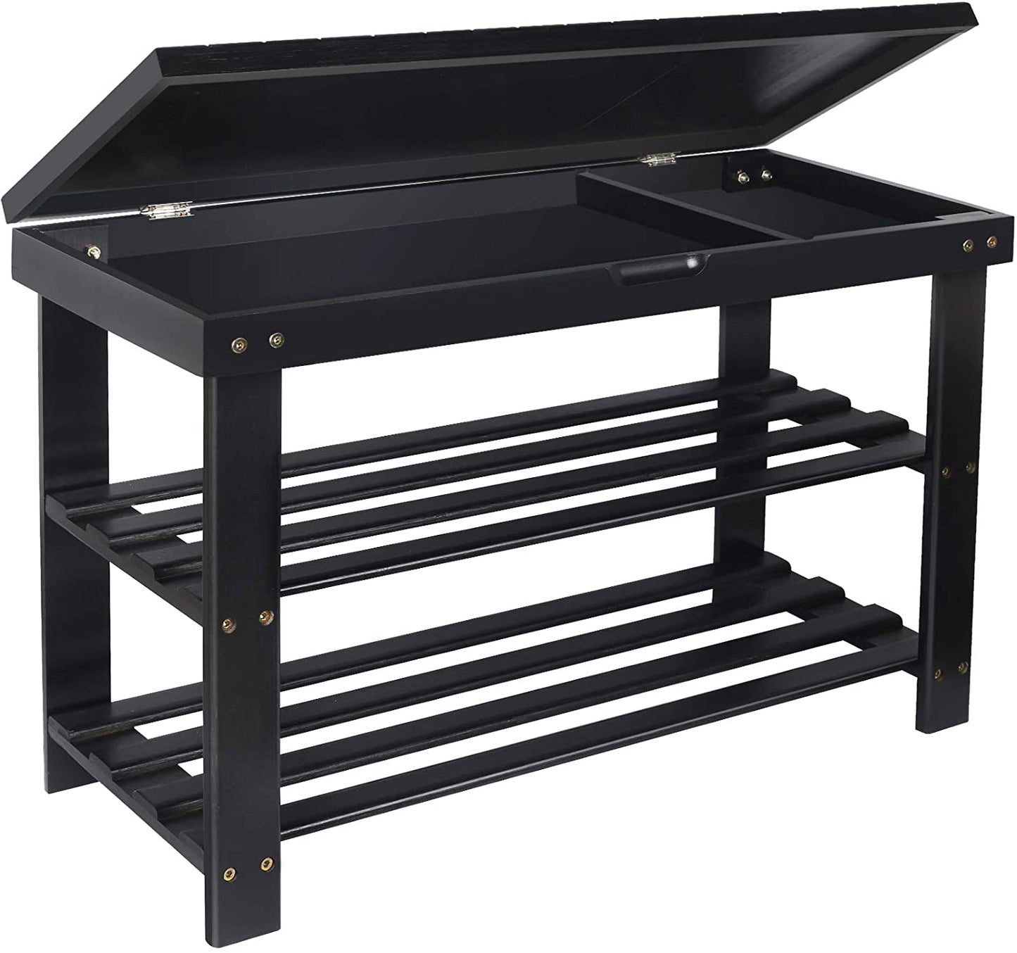 Benches : Shoe Rack Bench, 3-Tier Entryway Organizer Shelf with Storage Drawer