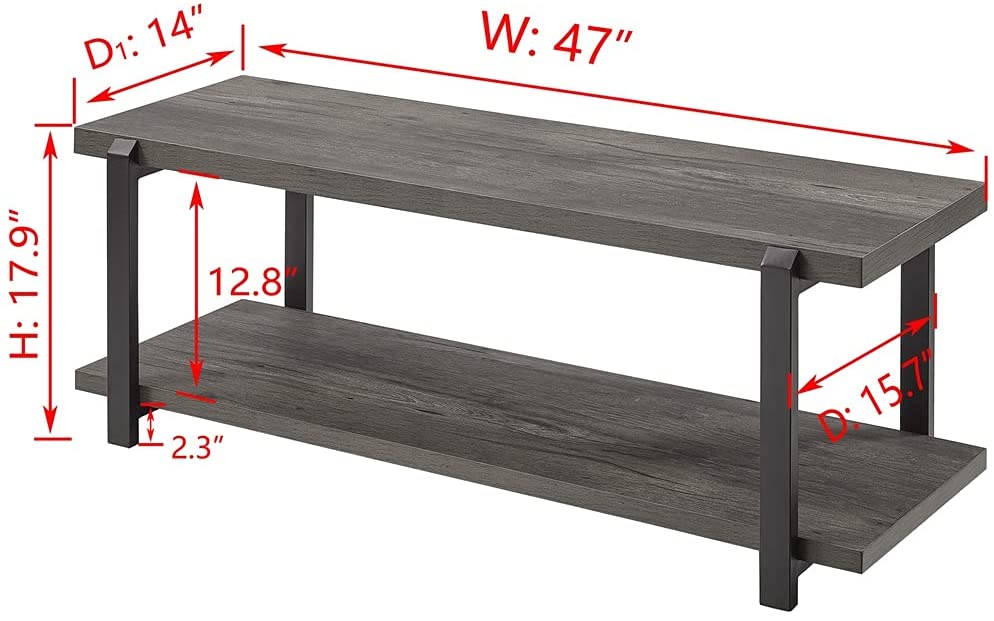 Benches Storage, Rustic Wood and Metal Shoe Rack Bench Seat, Grey