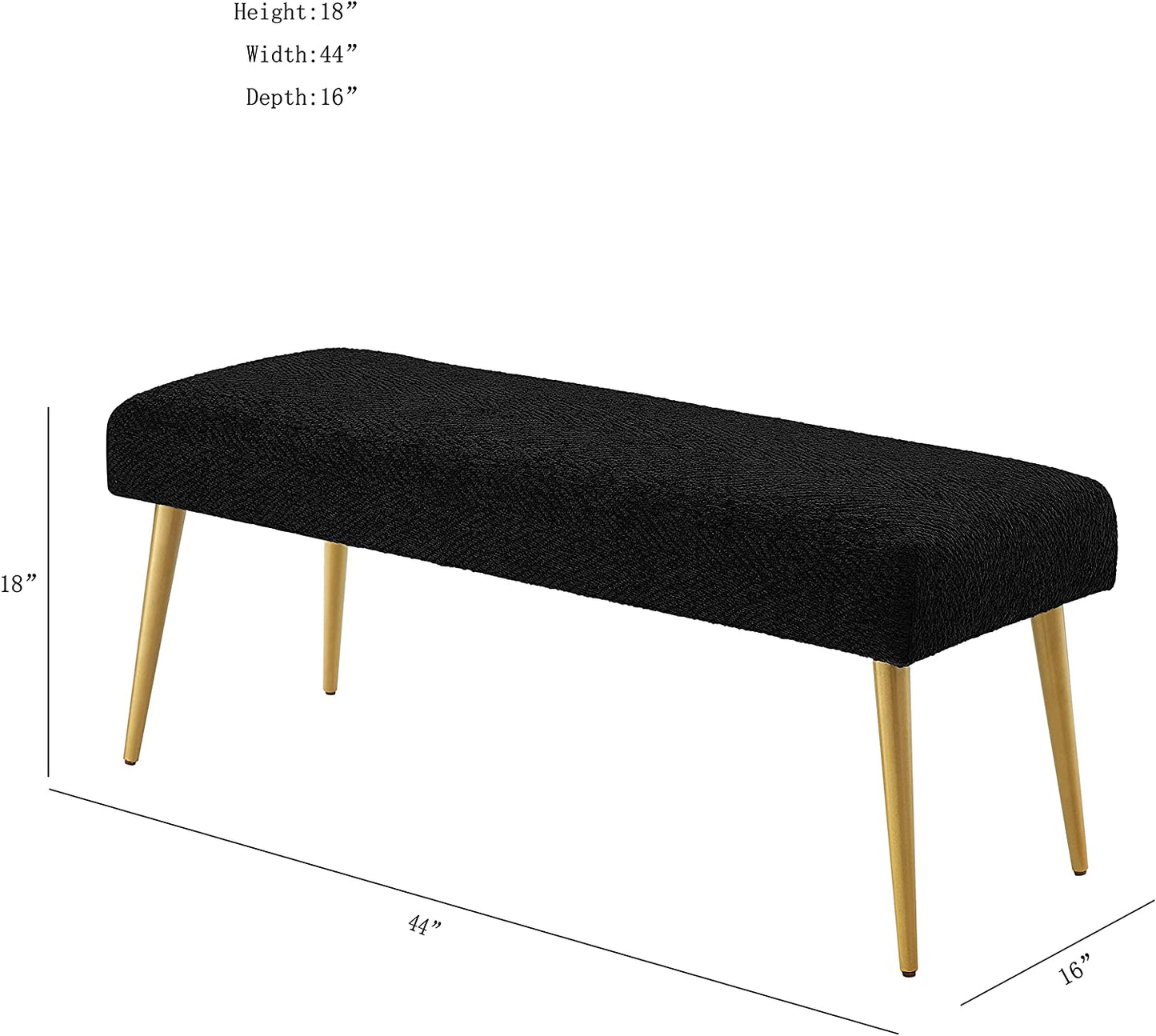 Benches : Upholstered Metal Legs Living Room Bench