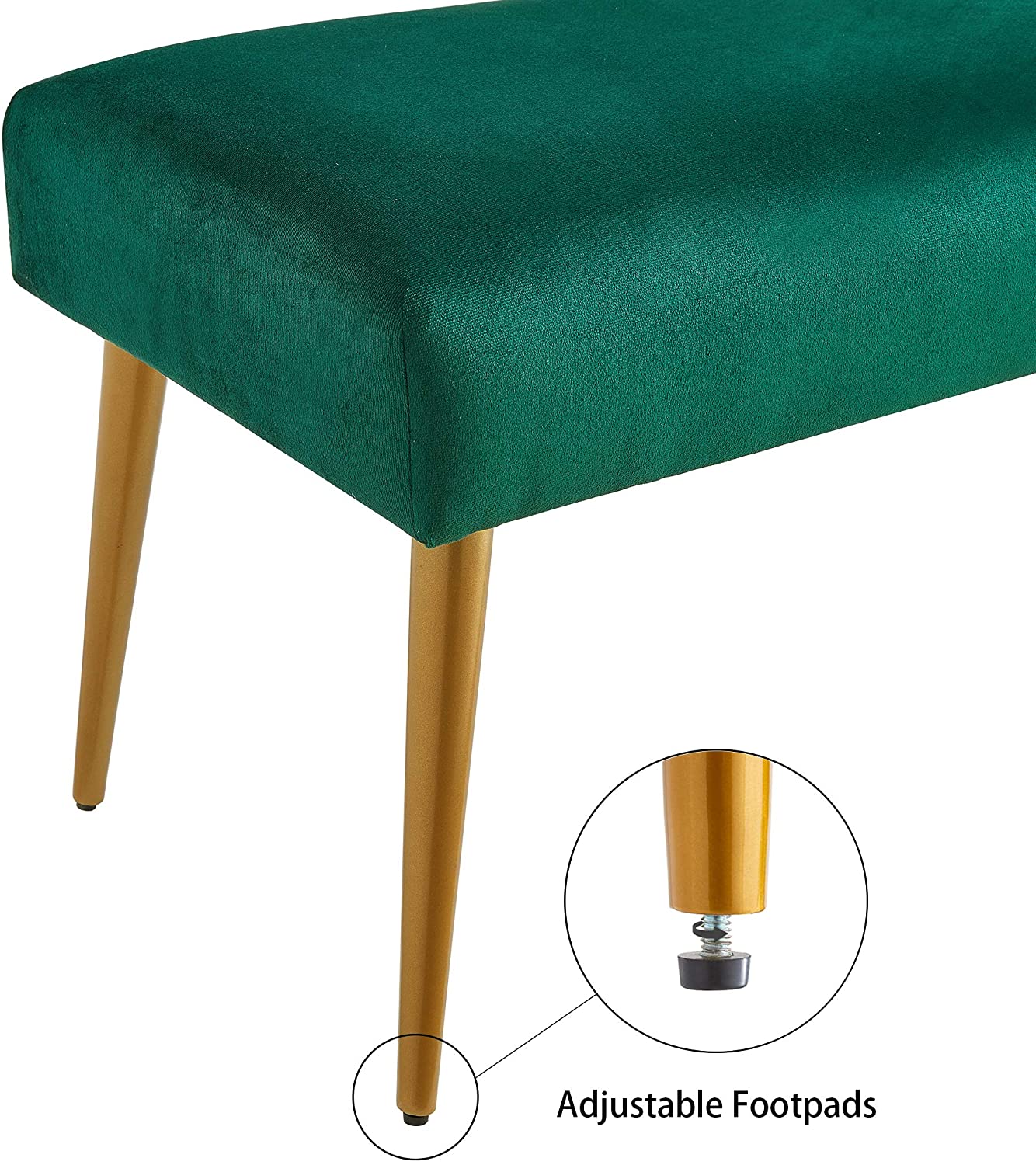 Benches : Upholstered Metal Legs Living Room Bench