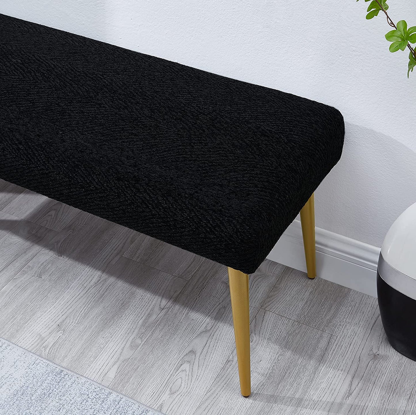 Benches : Upholstered Metal Legs Living Room Bench