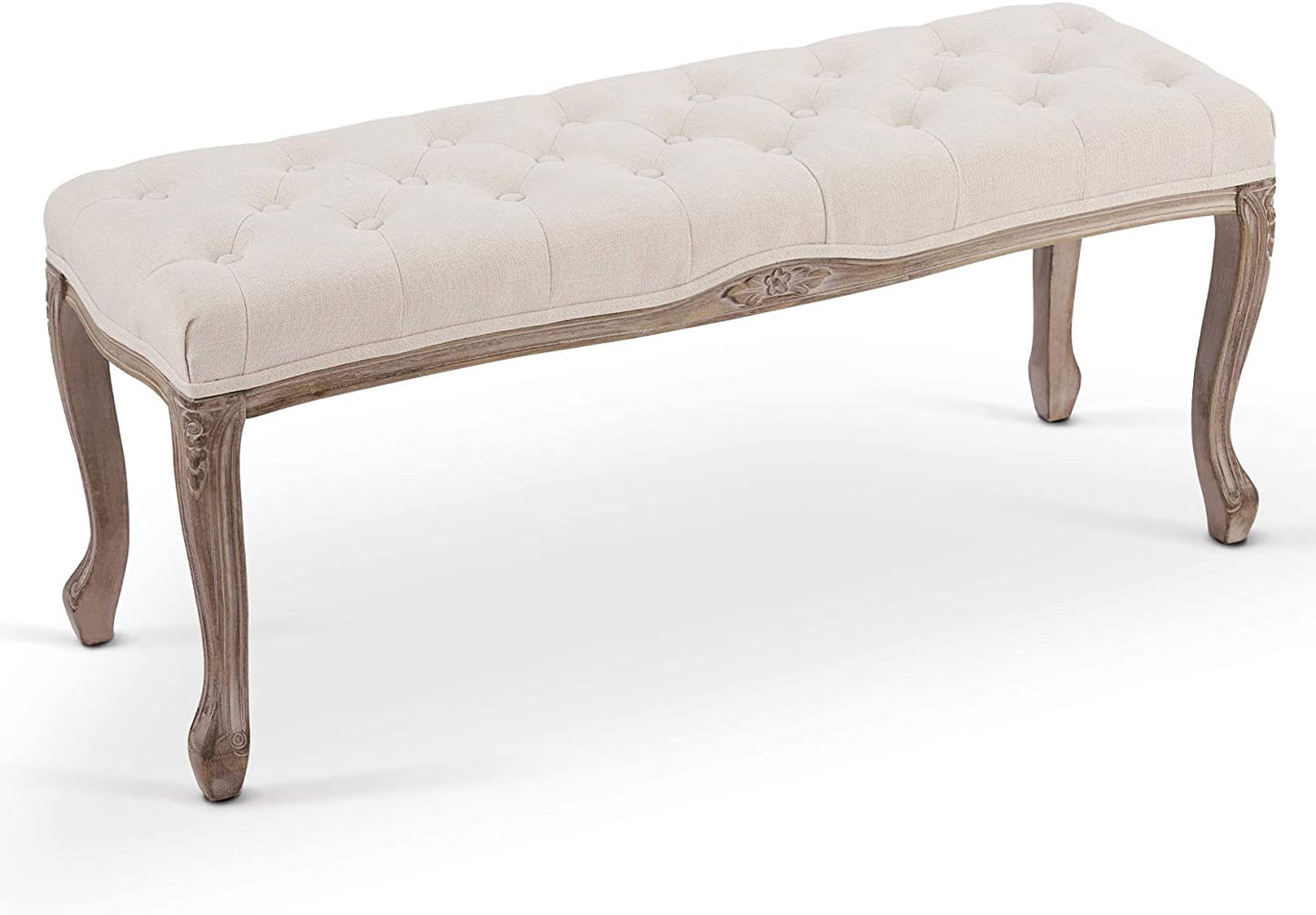 Benches: Vintage Bench with Padded Seat & Rubberwood Legs