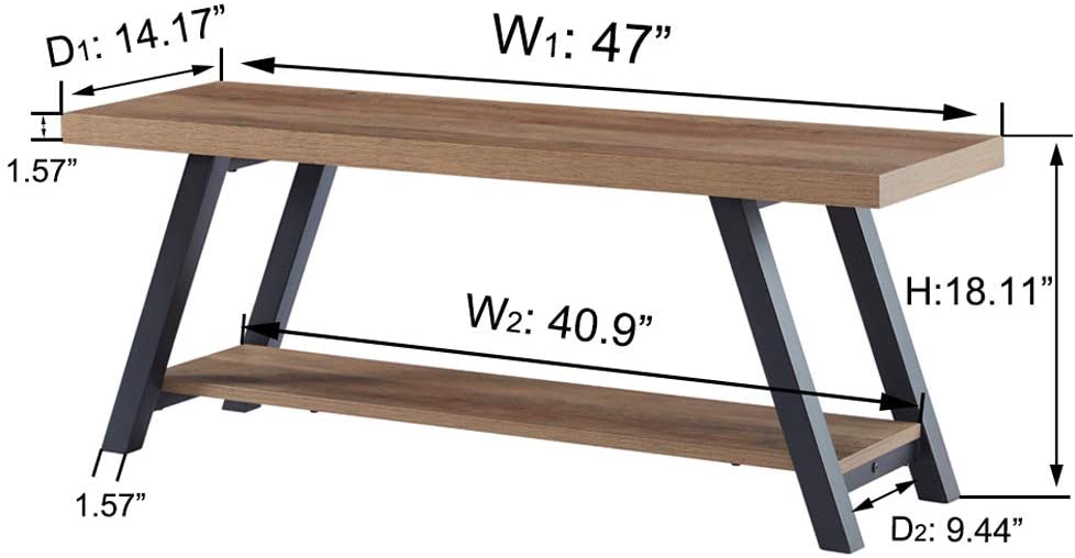 Benches: Wood and Metal Storage Bench