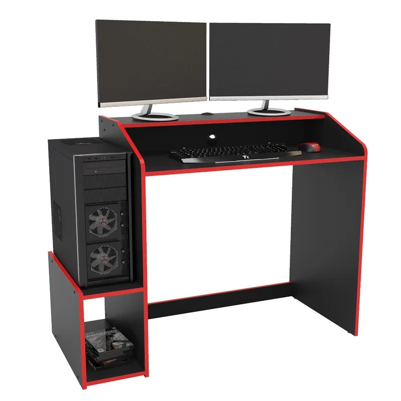 Computer Table: Black & Red 45.69'' Computer Desk