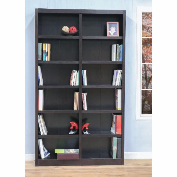 BookCase: Morgan Double Wide Wood Veneer Bookcase