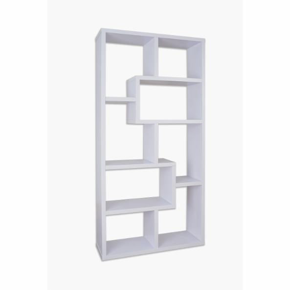 BookCase: Phantom Contoured Leveled Wooden Showcase Display Cabinet/ Bookcase - White