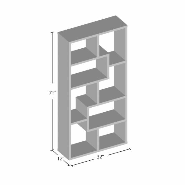 BookCase: Phantom Contoured Leveled Wooden Showcase Display Cabinet/ Bookcase - White