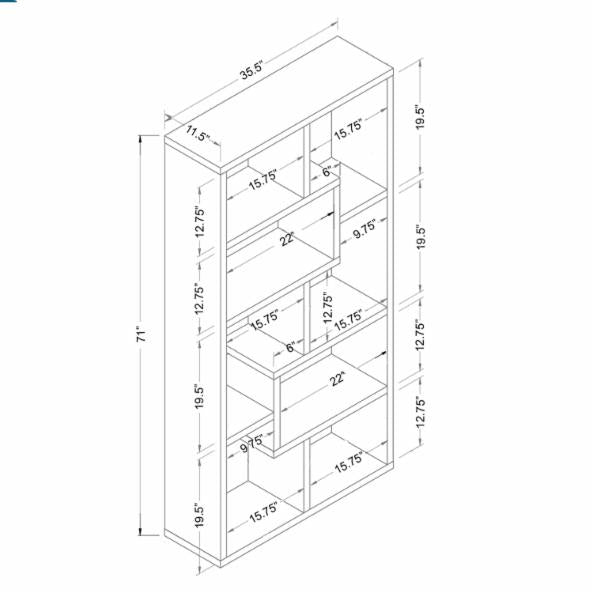 BookCase: Phantom Contoured Leveled Wooden Showcase Display Cabinet/ Bookcase - White