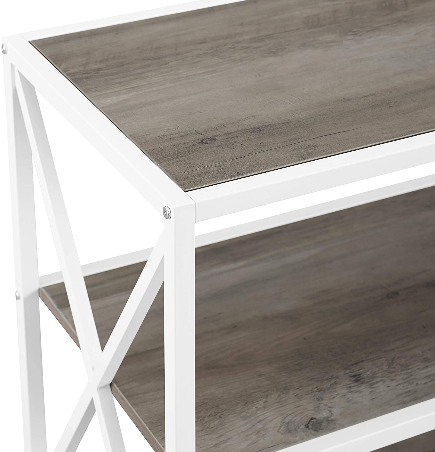 Bookshelf: 2 Shelf Industrial Wood Metal Bookcase Storage