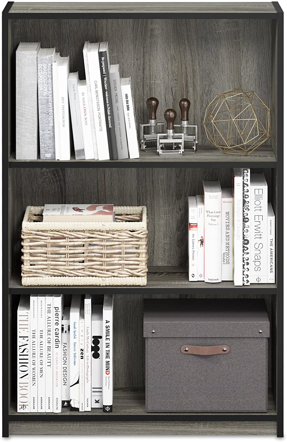 Bookshelf: 3-Tier Adjustable Shelf