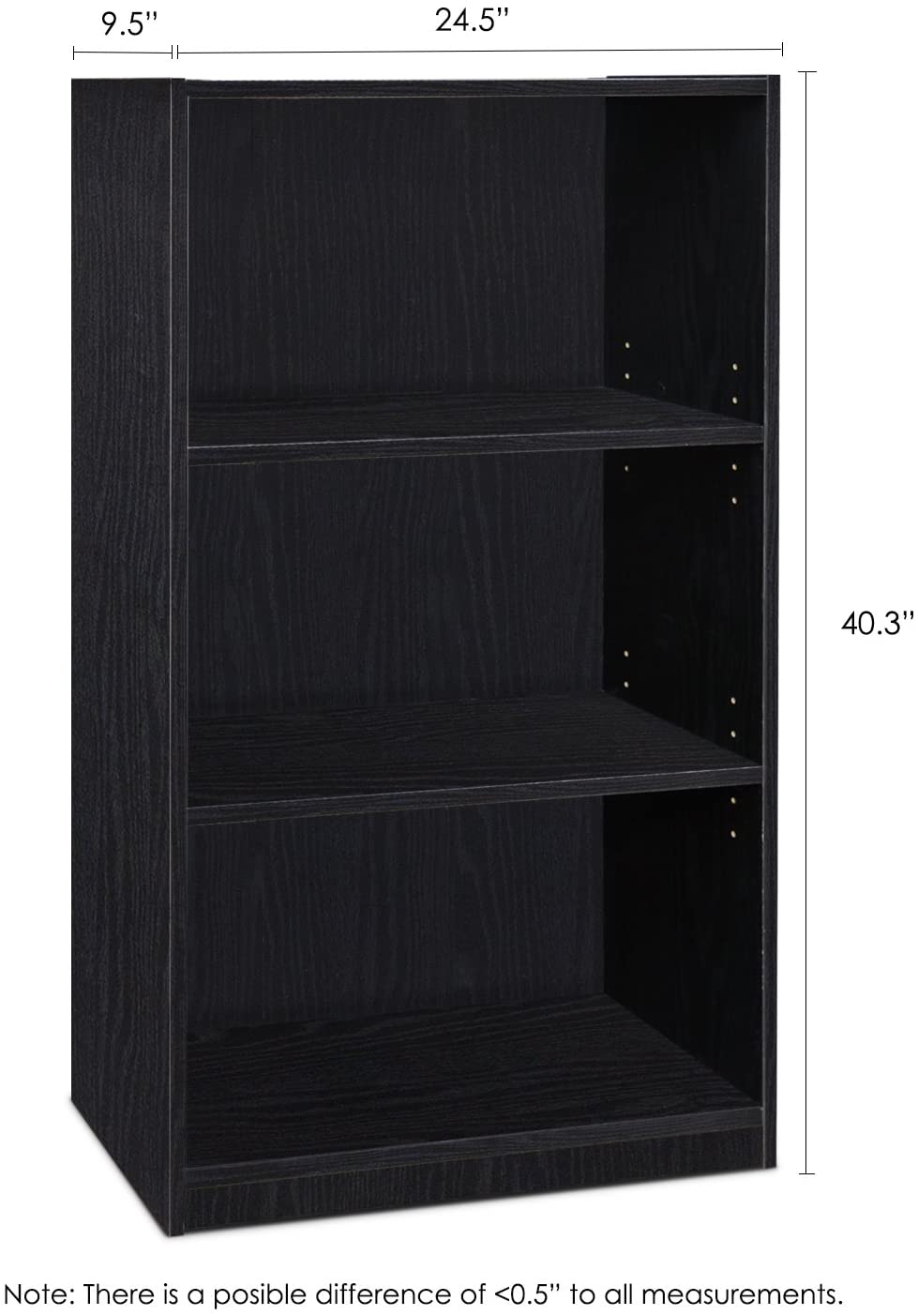 Bookshelf: 3-Tier Adjustable Shelf