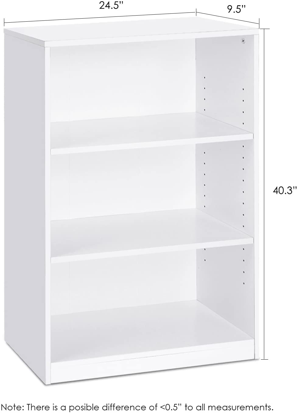 Bookshelf: 3-Tier Adjustable Shelf