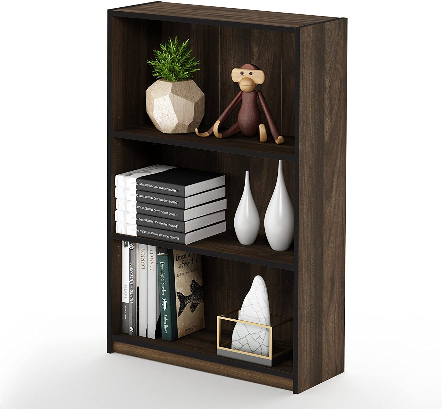 Bookshelf: 3-Tier Adjustable Shelf