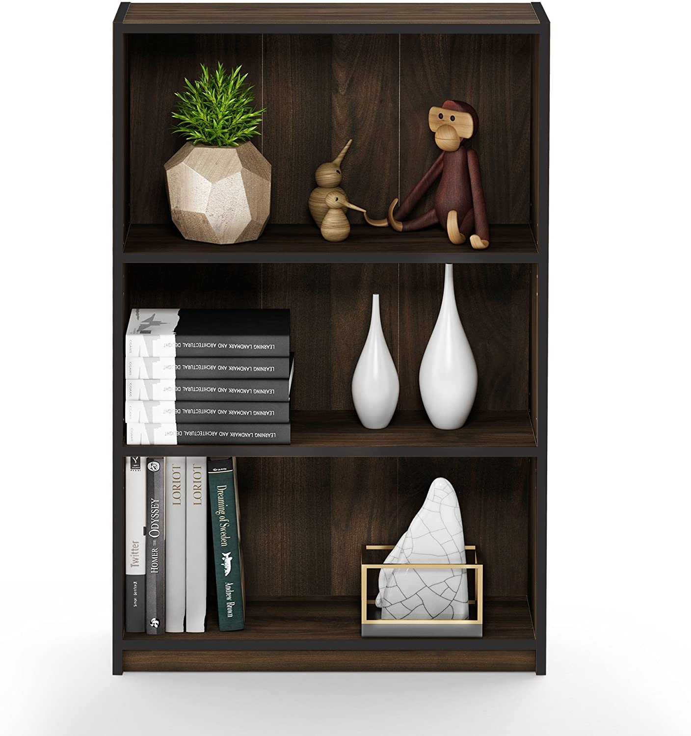 Bookshelf: 3-Tier Adjustable Shelf
