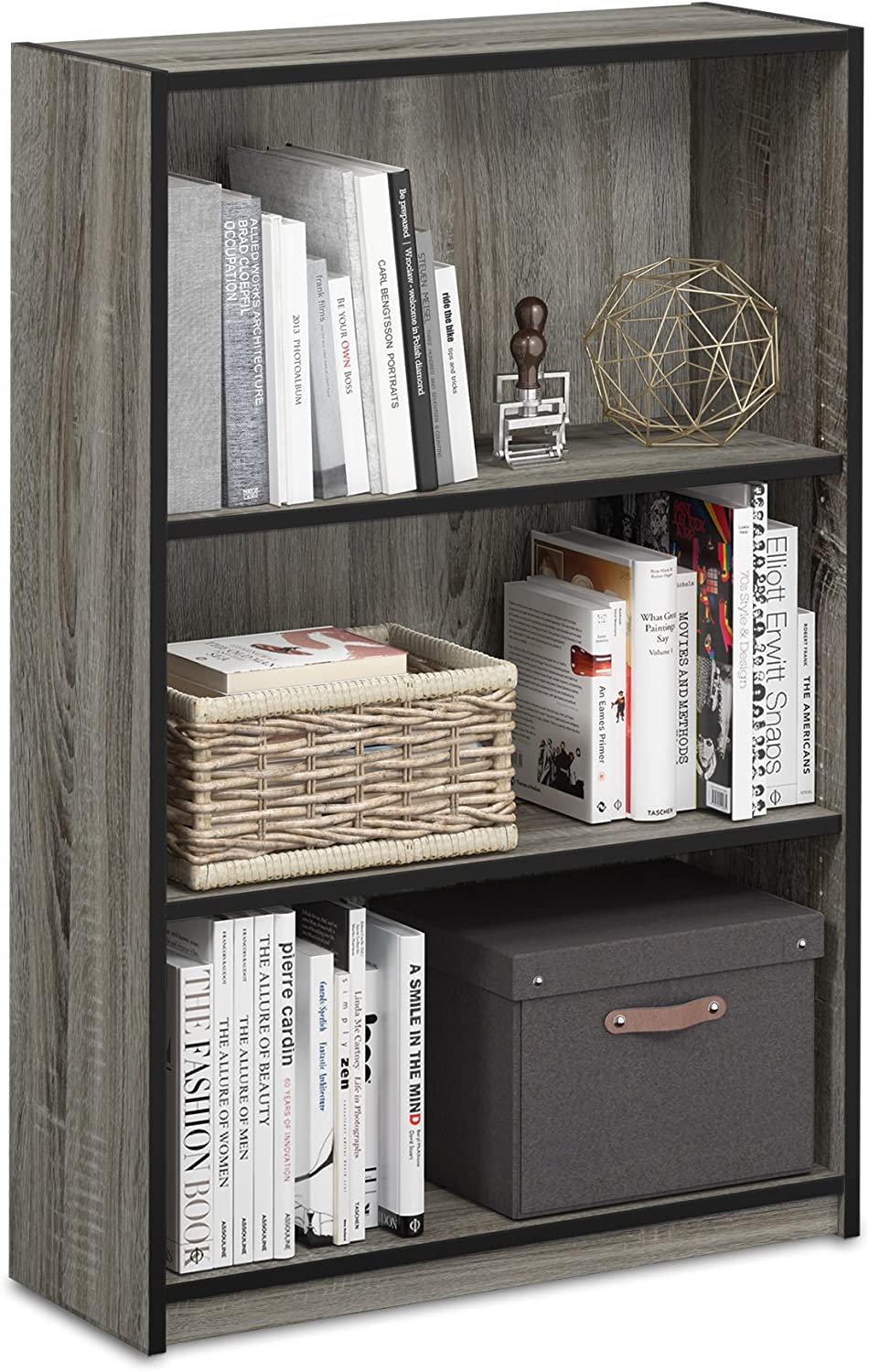 Bookshelf: 3-Tier Adjustable Shelf