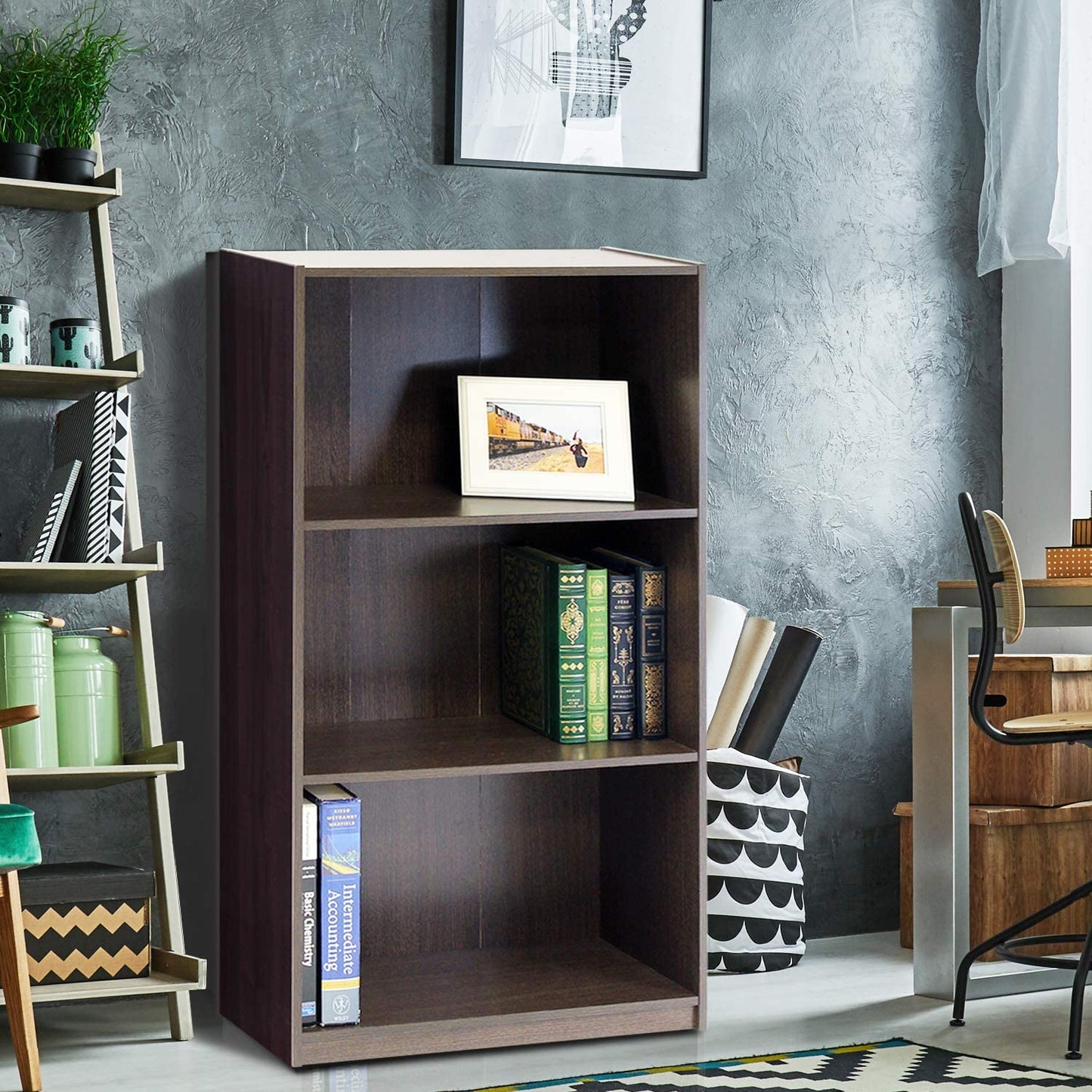 Bookshelf: 3-Tier Bookcase Storage Shelves