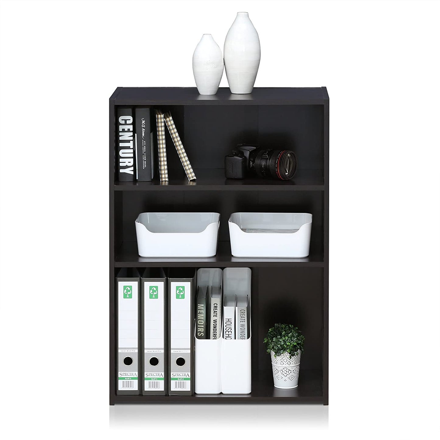 Bookshelf: 3-Tier Bookcase Storage Shelves