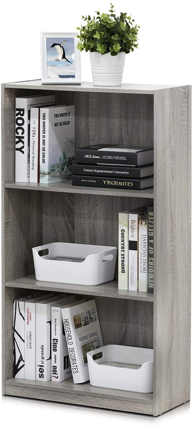 Bookshelf: 3-Tier Bookcase Storage Shelves