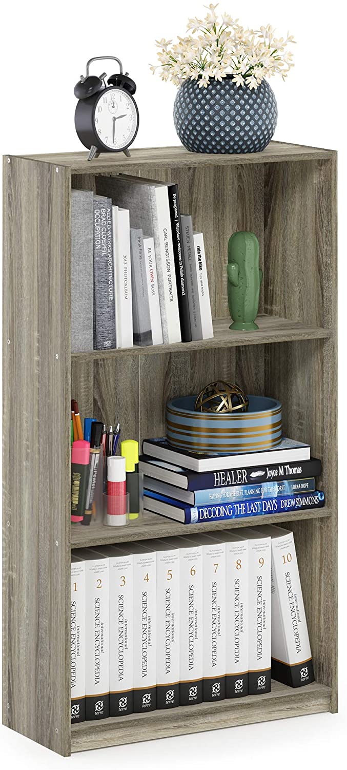 Bookshelf: 3-Tier Bookcase Storage Shelves