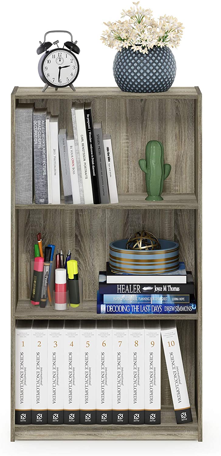 Bookshelf: 3-Tier Bookcase Storage Shelves