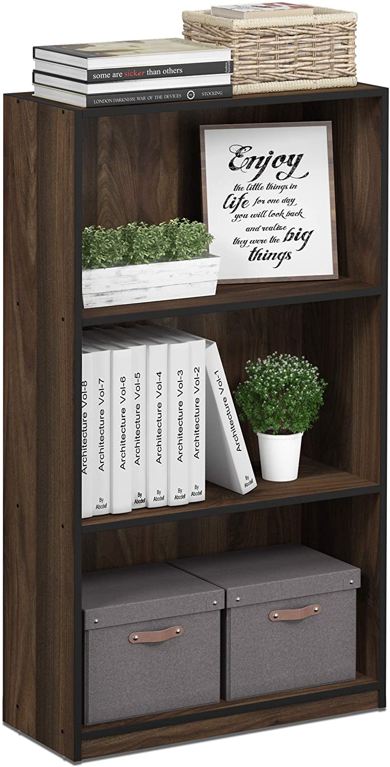 Bookshelf: 3-Tier Bookcase Storage Shelves