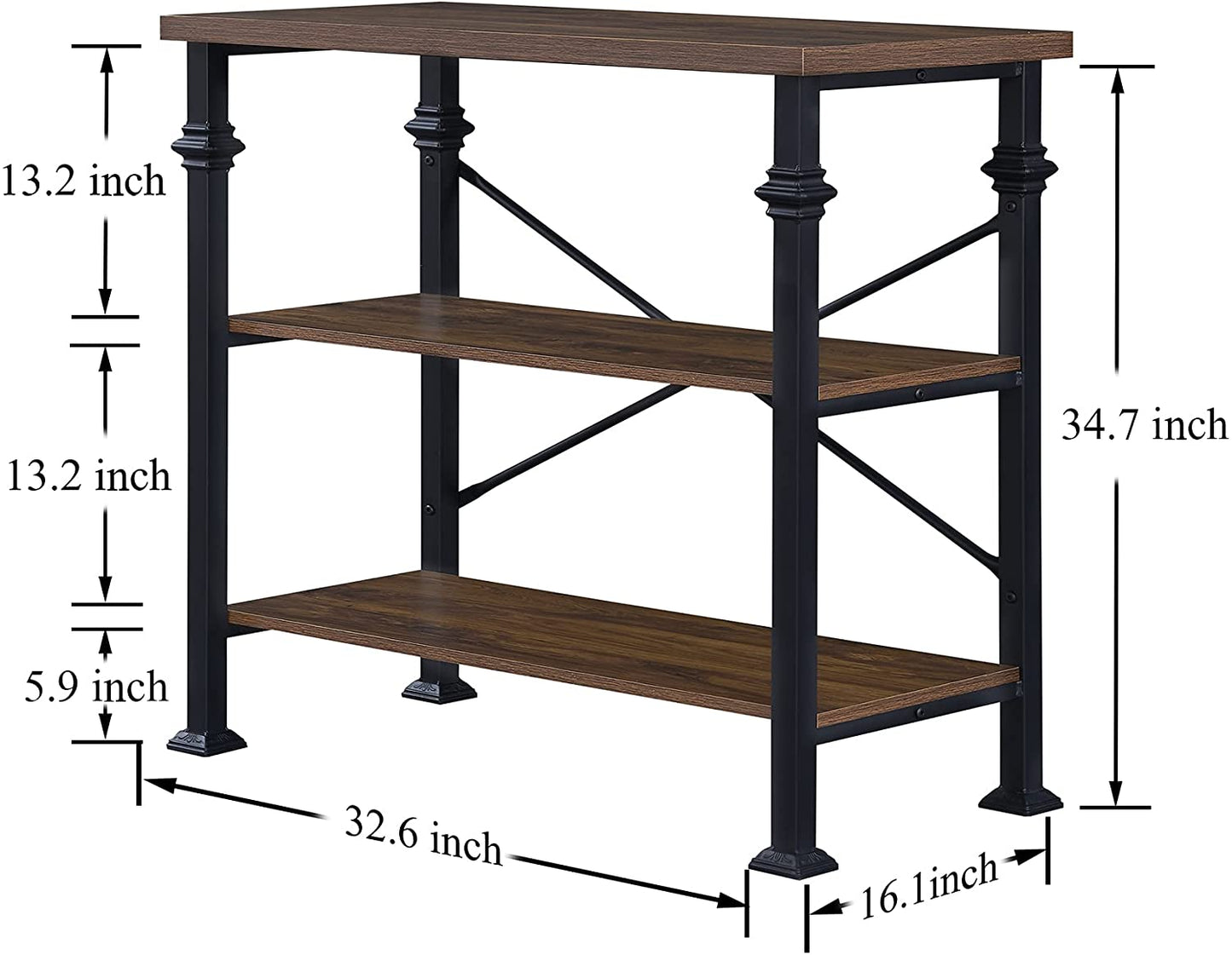 Bookshelf: 3-Tier Standing Storage Shelves