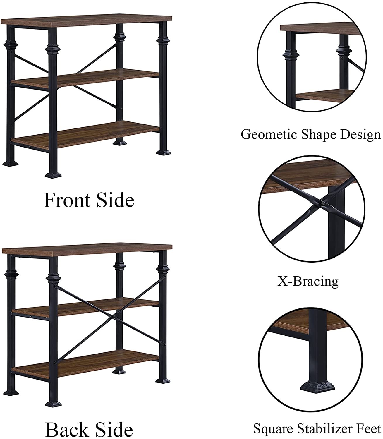 Bookshelf: 3-Tier Standing Storage Shelves
