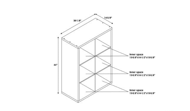 Bookshelf 4-Cube Storage Cabinet Organizer