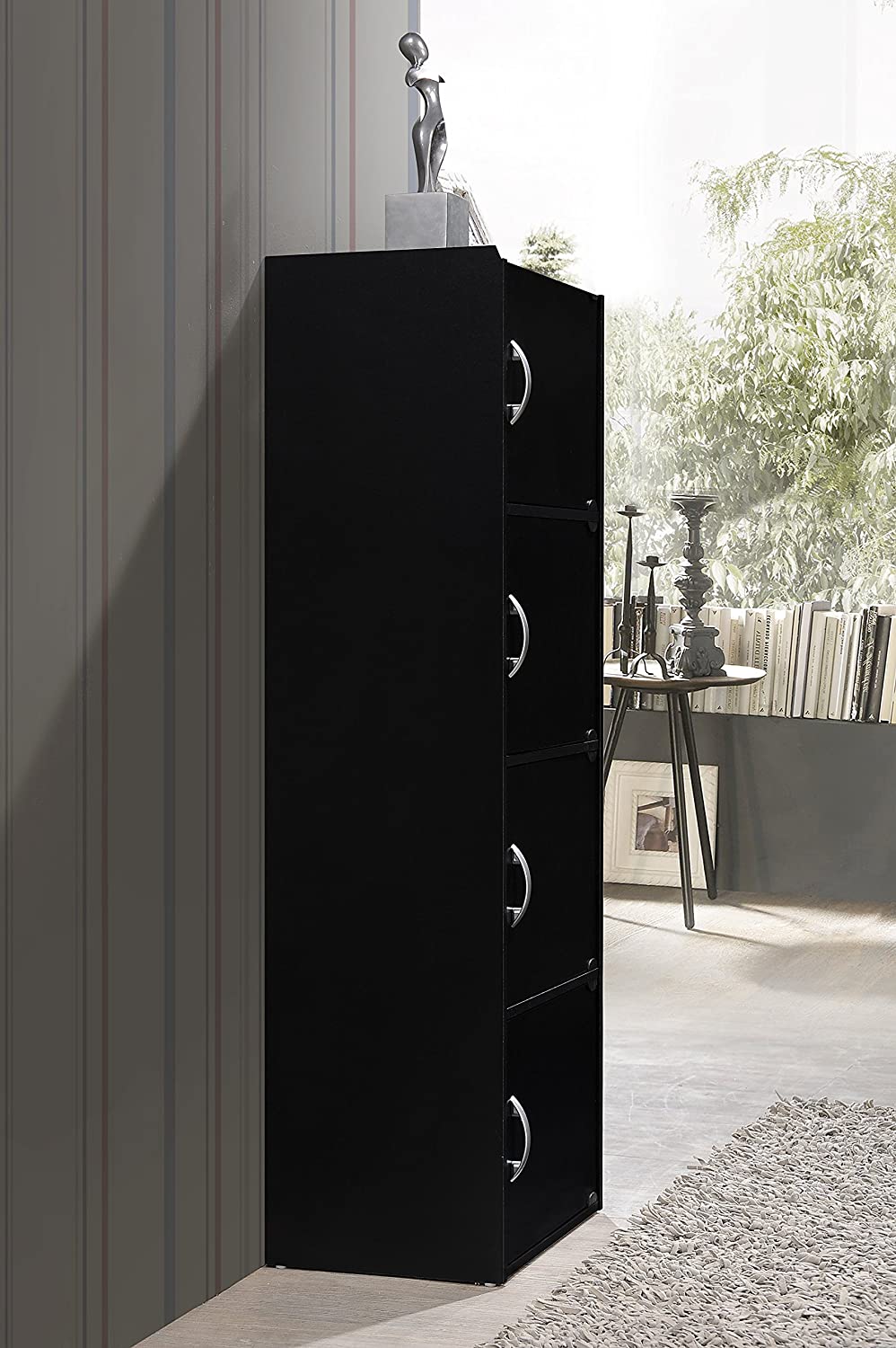 Bookshelf: 4-Shelf Bookcase Cabinet