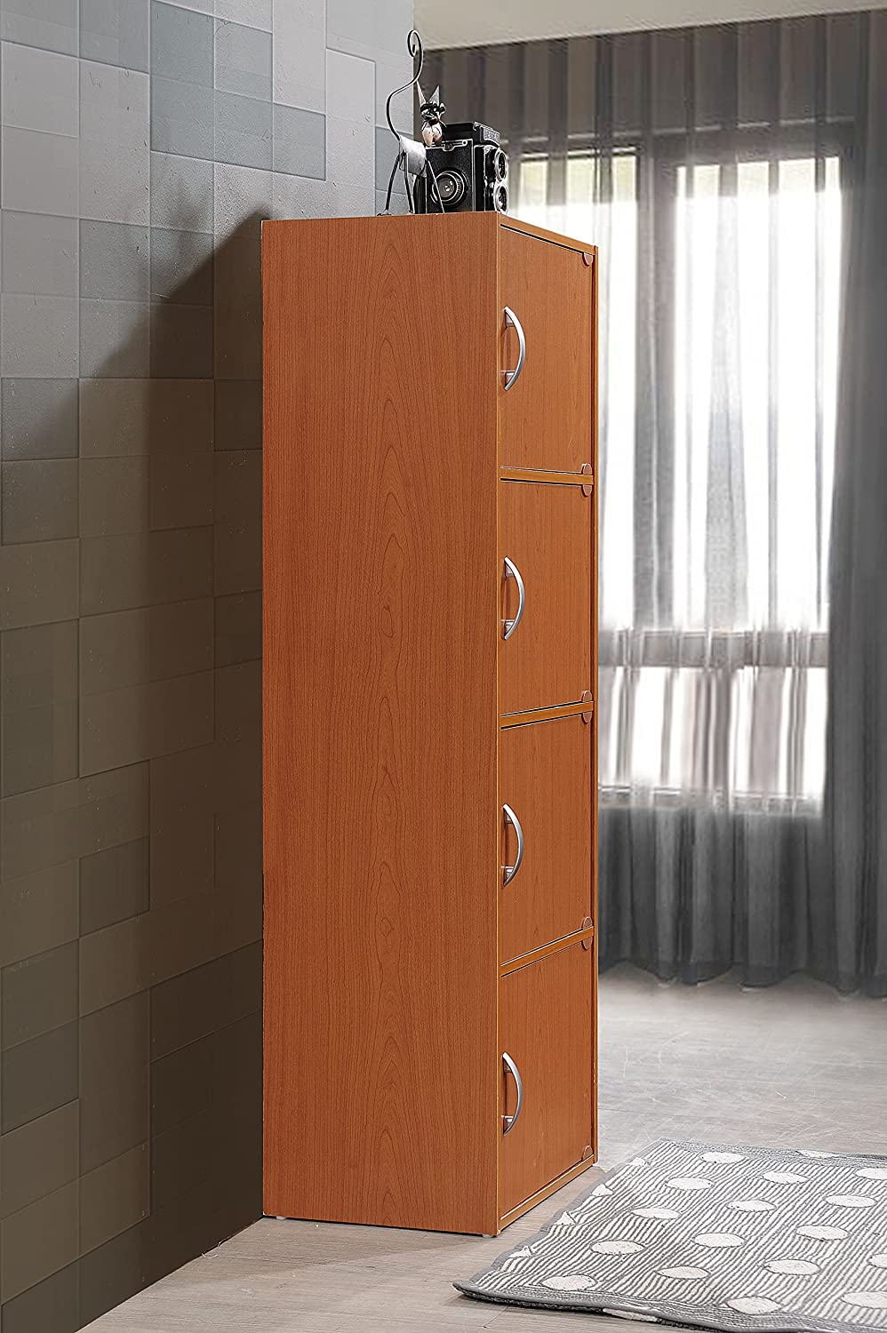 Bookshelf: 4-Shelf Bookcase Cabinet