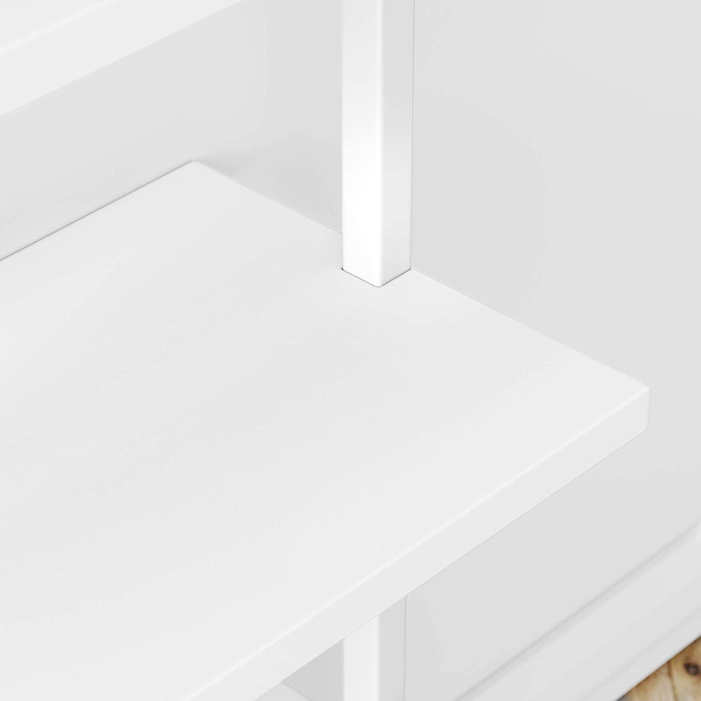 Bookshelf: 5-Shelf Oak Wood Modern Bookcase, Black Metal Frame