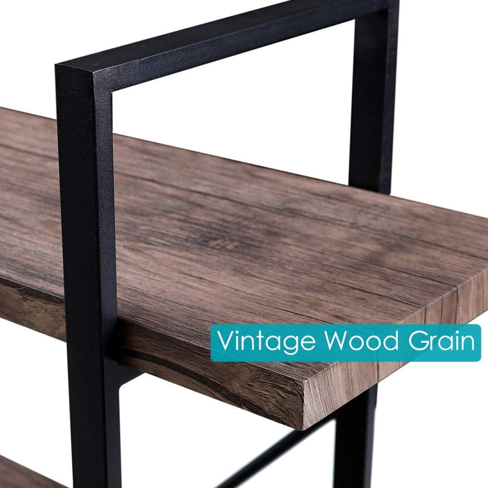 Bookshelf: 5-Shelf Open Bookcase with Metal Frame