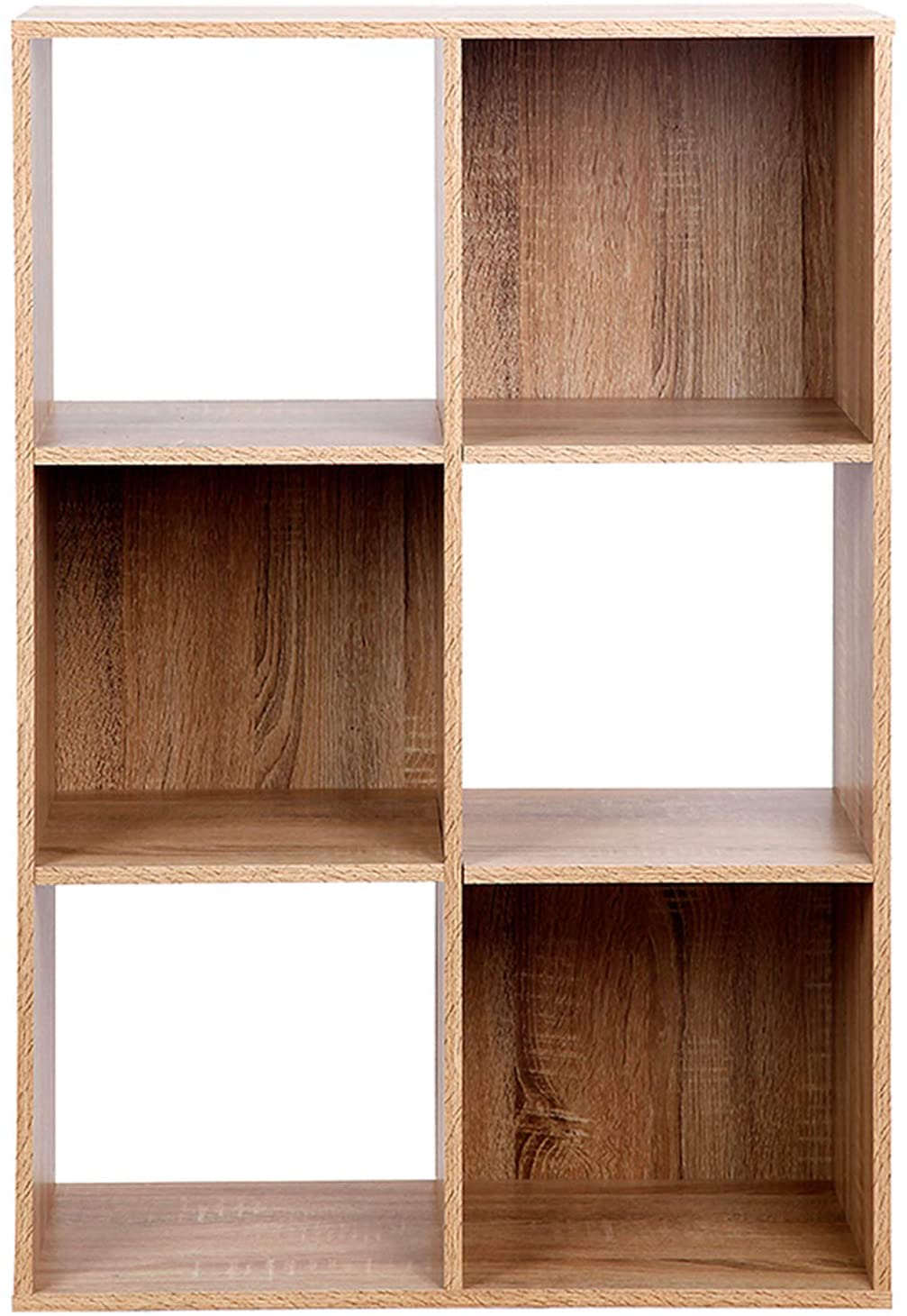 Bookshelf: 6 Tier Wooden Storage Cubes, Closet Cabinet Bookcase