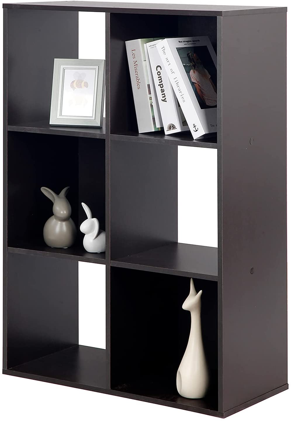 Bookshelf: 6 Tier Wooden Storage Cubes, Closet Cabinet Bookcase
