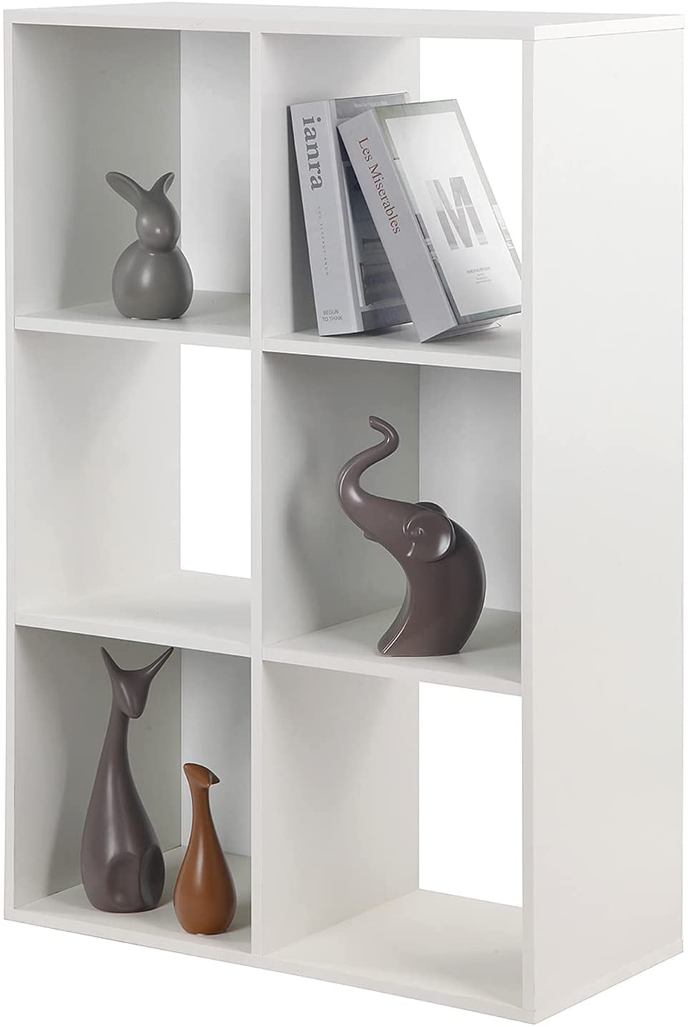 Bookshelf: 6 Tier Wooden Storage Cubes, Closet Cabinet Bookcase