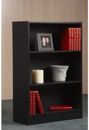 Bookshelf: Black Wide 3-Shelf Bookcase