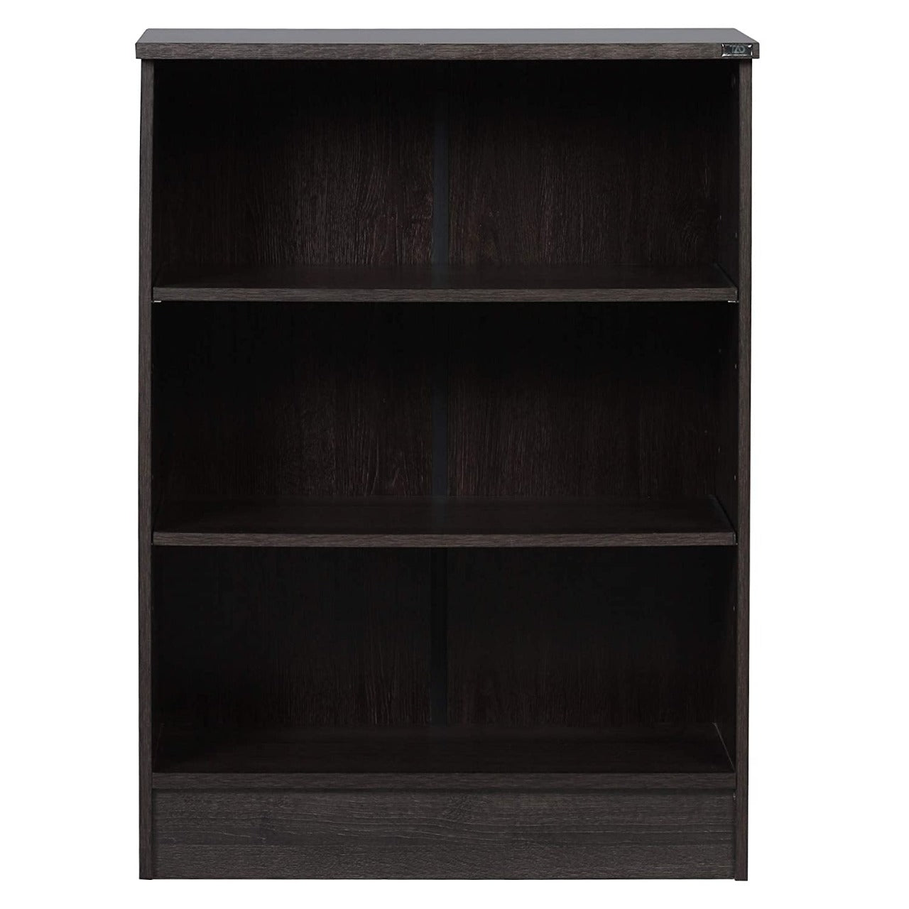 Bookshelf Black Wide 3-Shelf Bookcase