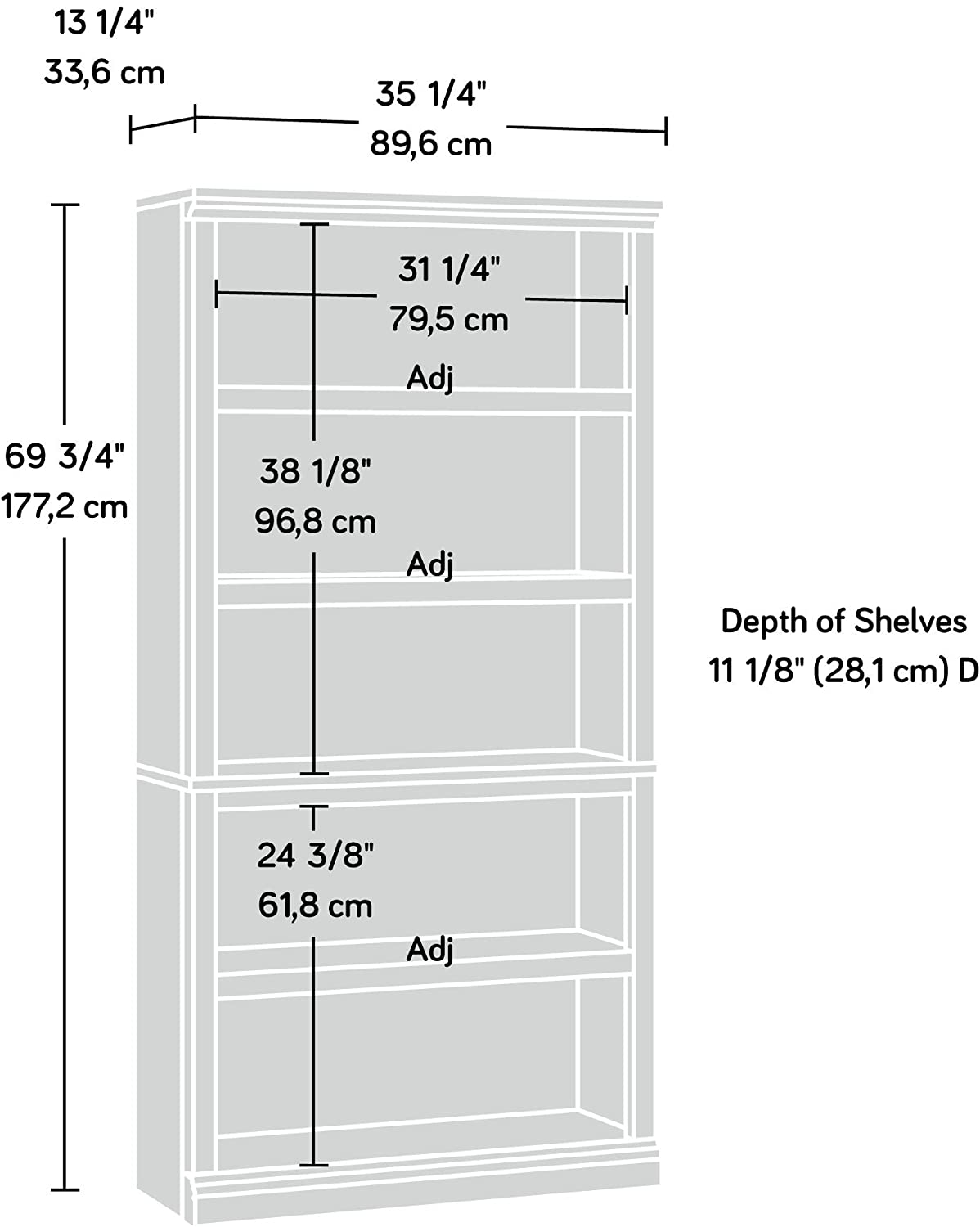 Bookshelf: Classic 5-Shelf Bookcase