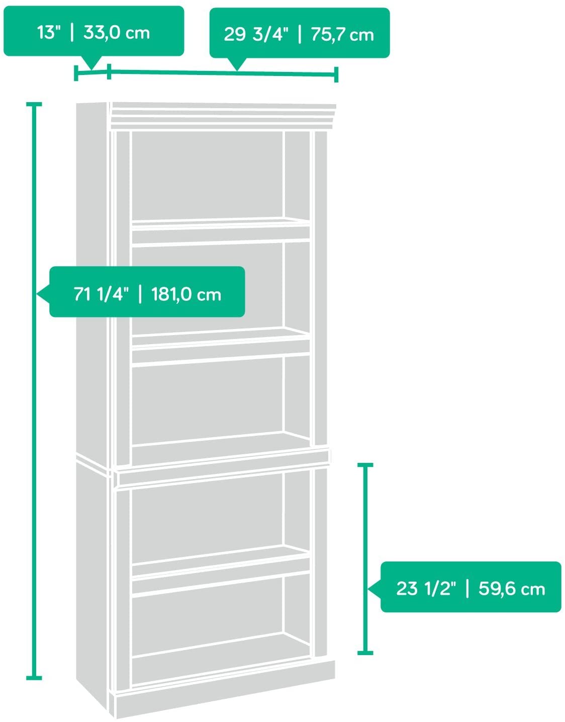 Bookshelf: Classic Cherry finish 3-Tier Open Shelf Bookcase