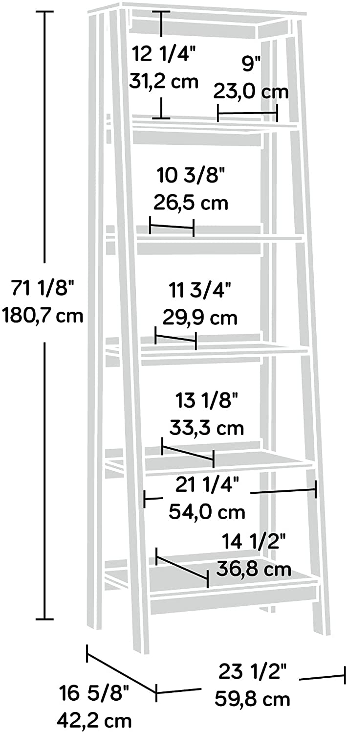 Bookshelf: Ladder Shaped 5-Shelf Bookcase