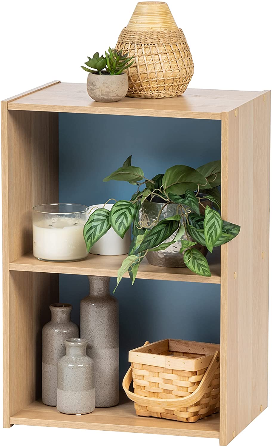 Bookshelf: Modern 2 Tier Shelf Small Bookcase
