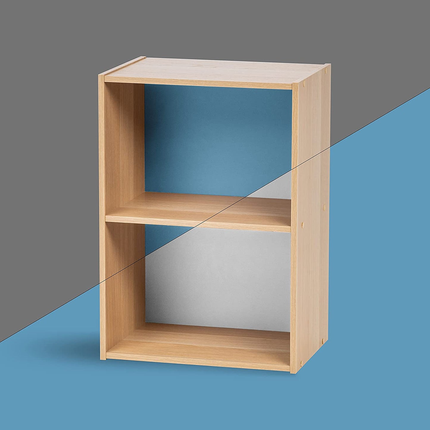 Bookshelf: Modern 2 Tier Shelf Small Bookcase